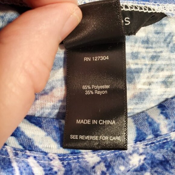 Ali Miles Top Womens XL US Flag Fireworks 3/4 Sleeve Art to Wear Americana Boho - Picture 6 of 7